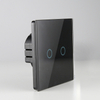 86 Size 2 Gang Single Live No Neutral Tempered Glass Touch Wall Switch