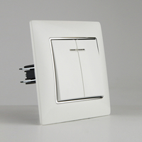  Home Decoration Electrical Switch Color Plastic 2 Gang 2 Way Light Wall Switch 