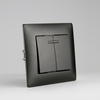 PC 2 Gang 1 Way Wall Mount Light Switch with Led Lamp