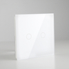 86 Size 2 Gang Single Live No Neutral Tempered Glass Touch Wall Switch