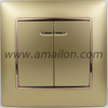  Home Decoration Electrical Switch Color Plastic 2 Gang 2 Way Light Wall Switch 