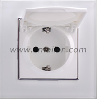  Glass Germany power socket outlet with dust cover