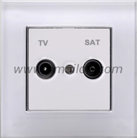 Tempered Glass Intermediate Terminal TV+SAT Satellite Socket 
