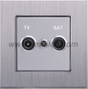 Metal Aluminium Intermediate Terminal TV+SAT Satellite Socket 