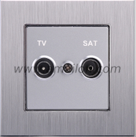 Metal Aluminium Intermediate Terminal TV+SAT Satellite Socket 