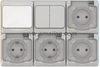 IP54 Water Proof 6Gang Wall Light Switched Socket Outlet 