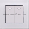 Glass 2G 1Way Light Switch with Led Lamp