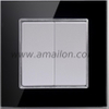 Glass 2 Gang 1 Way Wall Switch