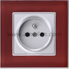 Glass 16A 2P+T wall mouted socket Outlet 