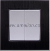 Metal Aluminium 2G 2 Way Push Button Light Switch