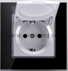  Glass Germany power socket outlet with dust cover