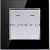 Glass 2G 1Way Light Switch with Led Lamp