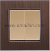 Metal Aluminium 2G 2 Way Push Button Light Switch