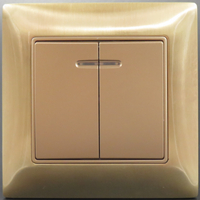  2 Gang 1 Way Wall Mount Illuminated Light Switch