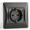  2P+E Power Socket with Two Port 2.1A 2.4A USB Cahrging Outlet