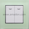 Glass 2G 1Way Light Switch with Led Lamp