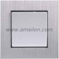 Metal Aluminium 1G 1Way Wall Light Switch