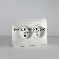EU Style Dual 2 Pin + T French Power Socket Outlet 