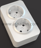 16A Surface Mounted Dual 2X 2P+E Socket Outlet