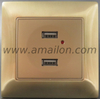 Metal EU Standard 2.1A 2.4A Dual USB Charging Socket Outlet 