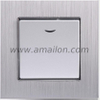 Metal Aluminium 1G 1 Way White Wall Light Switch with Led Indicator