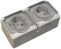 2 Gang IP54 WaterProof 2P+T Socket Outlet
