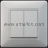  European Standard Economic 2 Gang 1 Way Wall Switch