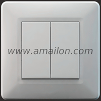  European Standard Economic 2 Gang 1 Way Wall Switch