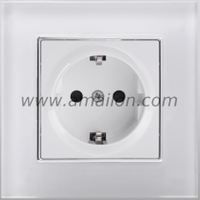 16A Glass Germany Power Socket Outlet