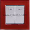 Glass 2G 1Way Light Switch with Led Lamp