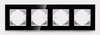 4Gang Tempered Glass Light Switch Socket Accessories Frames 