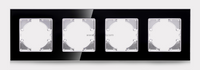 4Gang Tempered Glass Light Switch Socket Accessories Frames 