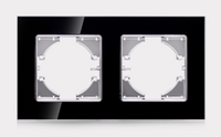 2 Gang Tempered Glass Light Switch Socket Accessories Frames 