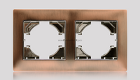 2 Gang Metal Zinc Alloy Light Switch Socket Accessories Frame 