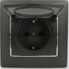 16A Golden Dust-proof Cap Germany Power Socket Outlet 