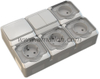 IP54 Water Proof 6Gang Wall Light Switched Socket Outlet 