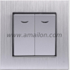 Metal Aluminium Single Pole 2G 2Way Light Switch with Led 