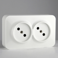  16A Surface mounting 2x2P Russian Socket Outlet 