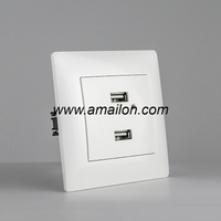 EU Standard 2.1A 2.4A Dual USB Charging Socket Outlet 