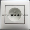  White PC Color Decoration French 2P + T Power Socket Outlet 