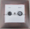 Metal Terminal TV+SAT Socket 