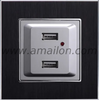 Metal Aluminium Two Port Fast Charging Usb Wall Outlet 