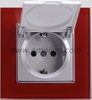  Glass Germany power socket outlet with dust cover