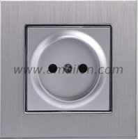 Metal Aluminium 16A 2Pin Socket Outlet without Earth