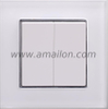 Glass 2 Gang 1 Way Wall Switch