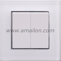 Glass 2 Gang 1 Way Wall Switch