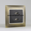 Metal EU Standard 2.1A 2.4A Dual USB Charging Socket Outlet 