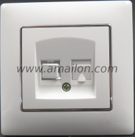 Plastic PC CAT6 Data Power Socket 