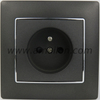  White PC Color Decoration French 2P + T Power Socket Outlet 