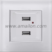 Electrical Interior Wall Mount USB Socket Outlet 